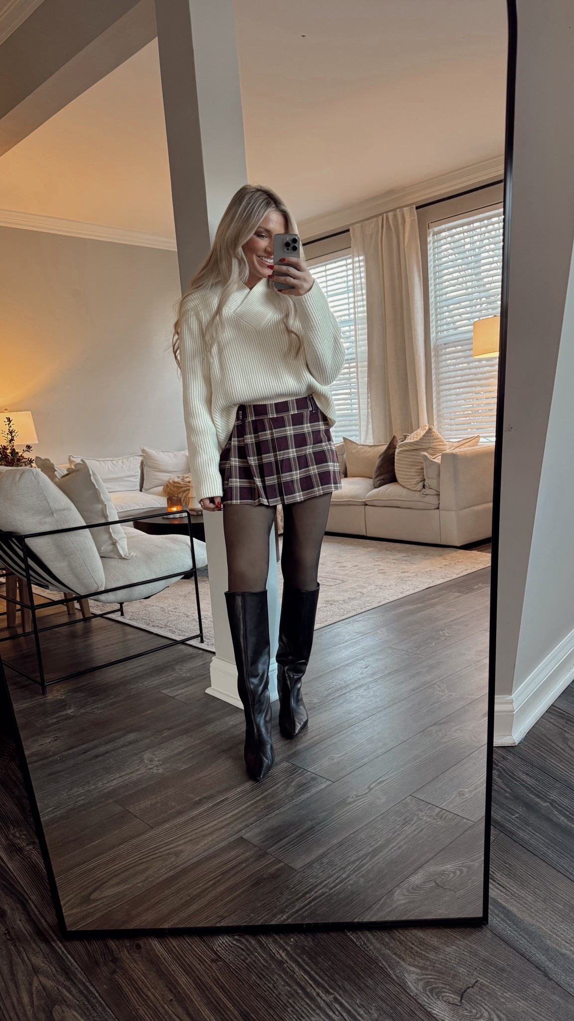 Holiday outfit inspo- this plaid skort is adorable! 

#LTKHoliday #LTKSeasonal #LTKFindsUnder100