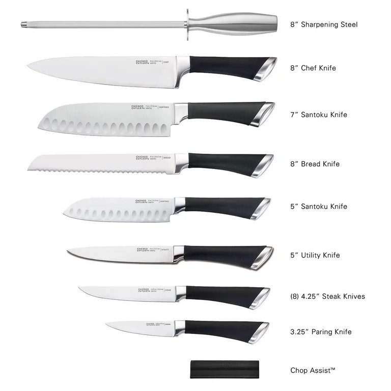 Chicago Cutlery Stainless Steel Fusion 17 Piece Knife Block Set | Walmart (US)