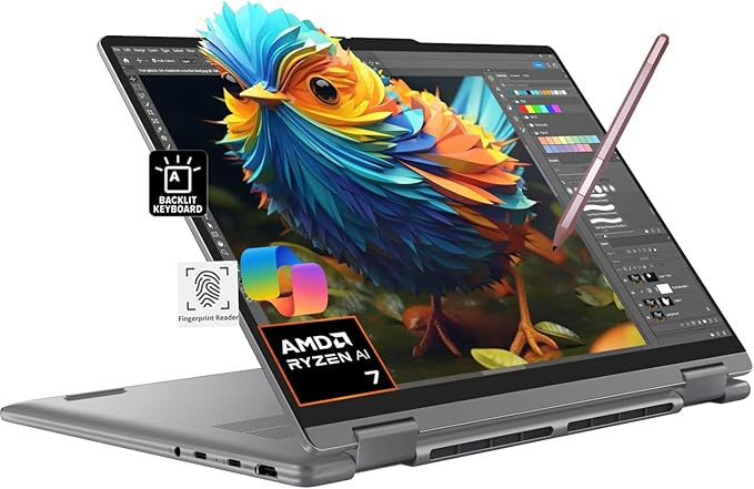 Lenovo Yoga 7 2-in-1 Laptop for Creator, Photographer, Designer (14" FHD+ Touchscreen, AMD Ryzen ... | Amazon (US)