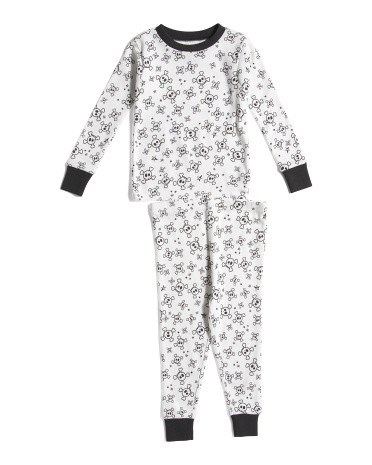 Infant Boys 2pc Organic Tossed Skulls Pajama Set | TJ Maxx