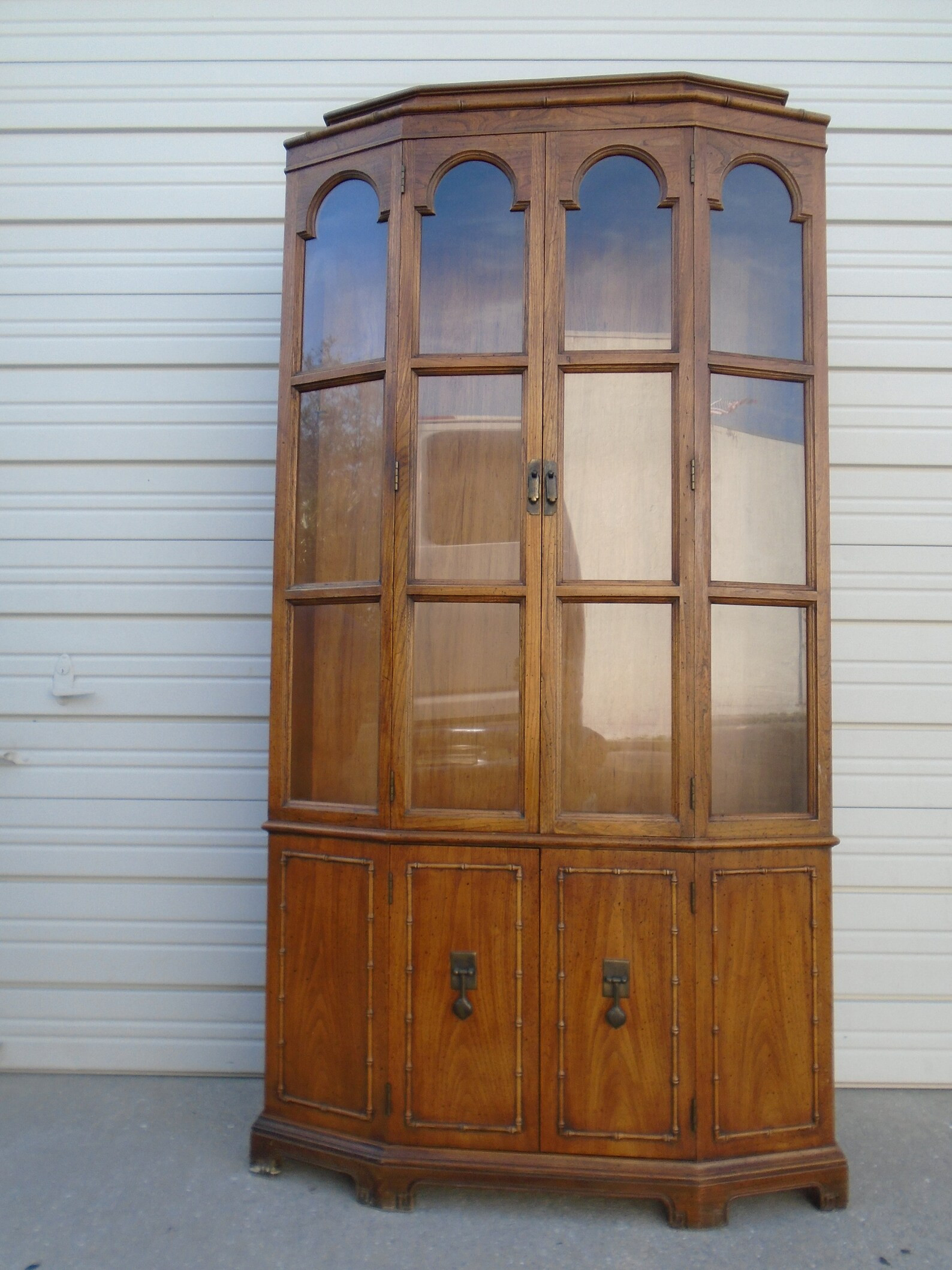 Rare Faux Bamboo China Cabinet Moroccan Feel Hutch Hollywood - Etsy | Etsy (US)