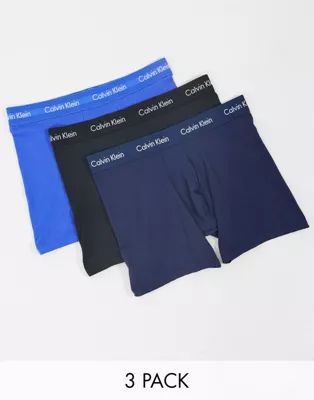 Calvin Klein 3 pack boxer briefs with logo waistband in multi | ASOS (Global)