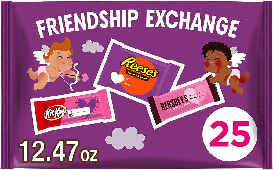 HERSHEY'S, KIT KAT and REESE'S Assorted Chocolate Snack Size, Valentine's Candy Bag, 12.47 oz (25... | Amazon (US)
