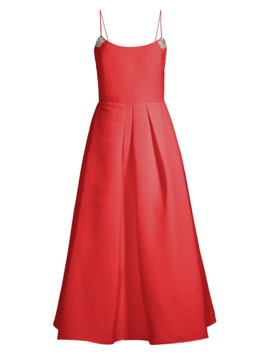 Audra Crystal-Embellished Silk Midi-Dress | Saks Fifth Avenue