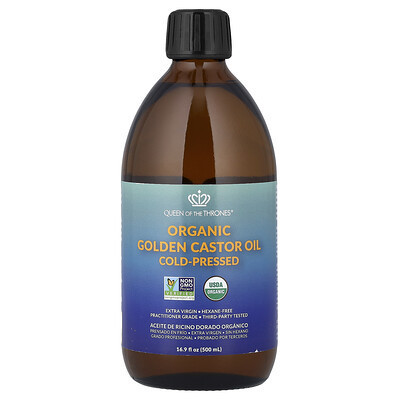 Queen of the Thrones, Organic Golden Castor Oil, Cold-Pressed, 16.9 fl oz (500 ml) | iHerb