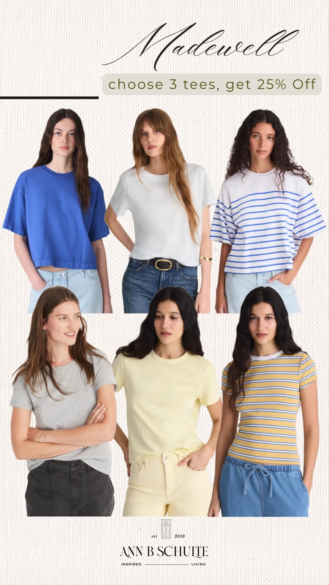 Madewell tees are the kind you reach for on repeat and somehow always want one more color. Soft staples with easy everyday charm ☀️🤍✨
#madewell #basicsstyle #everydaytees #casualfashion #capsulecloset #effortlessstyle #minimalfashion #weekendwear #summerbasics #ltkstyle 

 #LTKootd #LTKSaleAlert