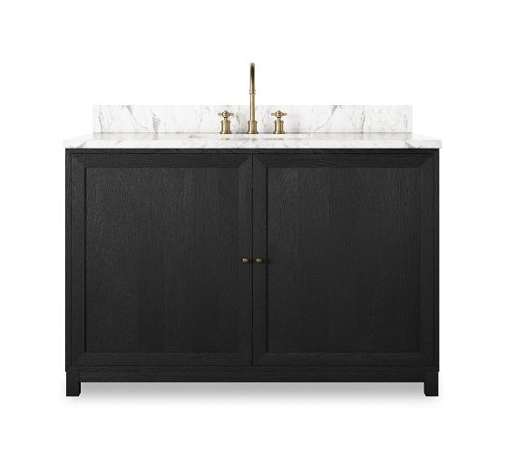 Bryer 36"-48" Marble Top Single Sink Vanity | Pottery Barn (US)