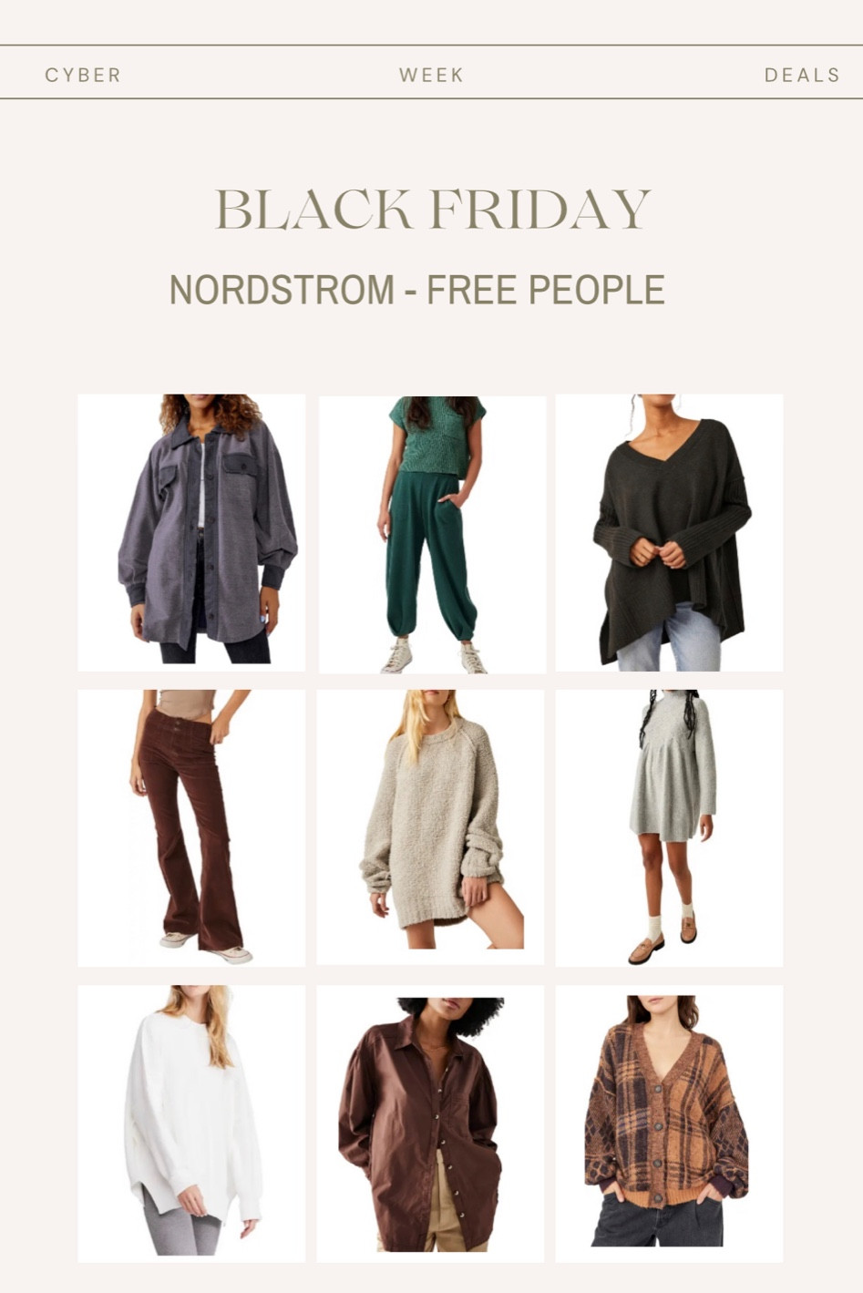 Free people is on major sale for Black Friday at Nordstrom! 

#LTKGiftGuide #LTKHoliday #LTKCyberWeek