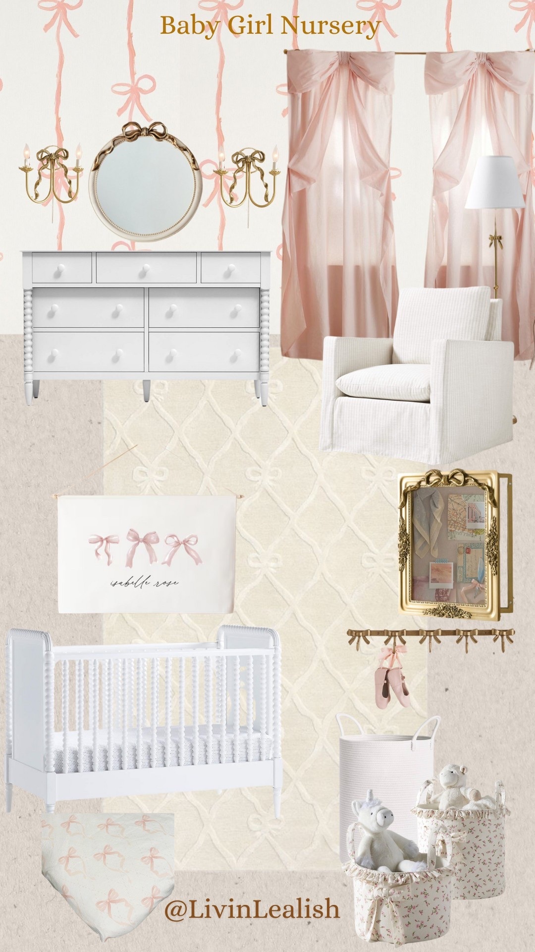 The prettiest baby girls nursery! #nursery #bownursery #girlnursery #babygirl #nurserydecor 

#LTKKids #LTKBaby #LTKHome