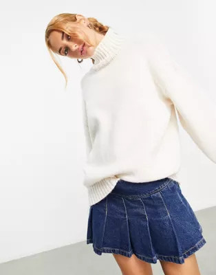 ASOS DESIGN high neck sweater in cream | ASOS | ASOS (Global)
