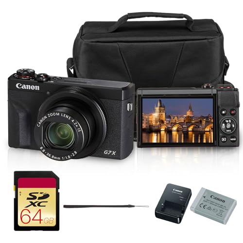 Canon PowerShot G7 X Mark III Digital Camera Bundle | 20.1MP 1-Inch Sensor, 4.2X Optical Zoom, 4K UHD Video, Wi-Fi & Bluetooth | Vlogging & Travel Camera with Bag and 64GB Card | Amazon (US)