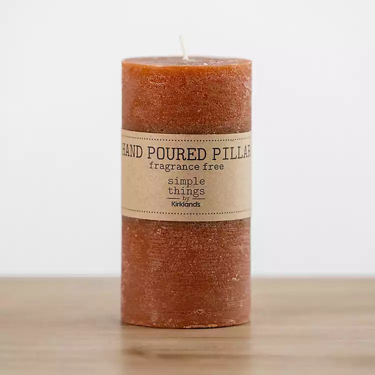 Rusty Unscented Pillar Candle, 3x6 in. | Kirkland's Home