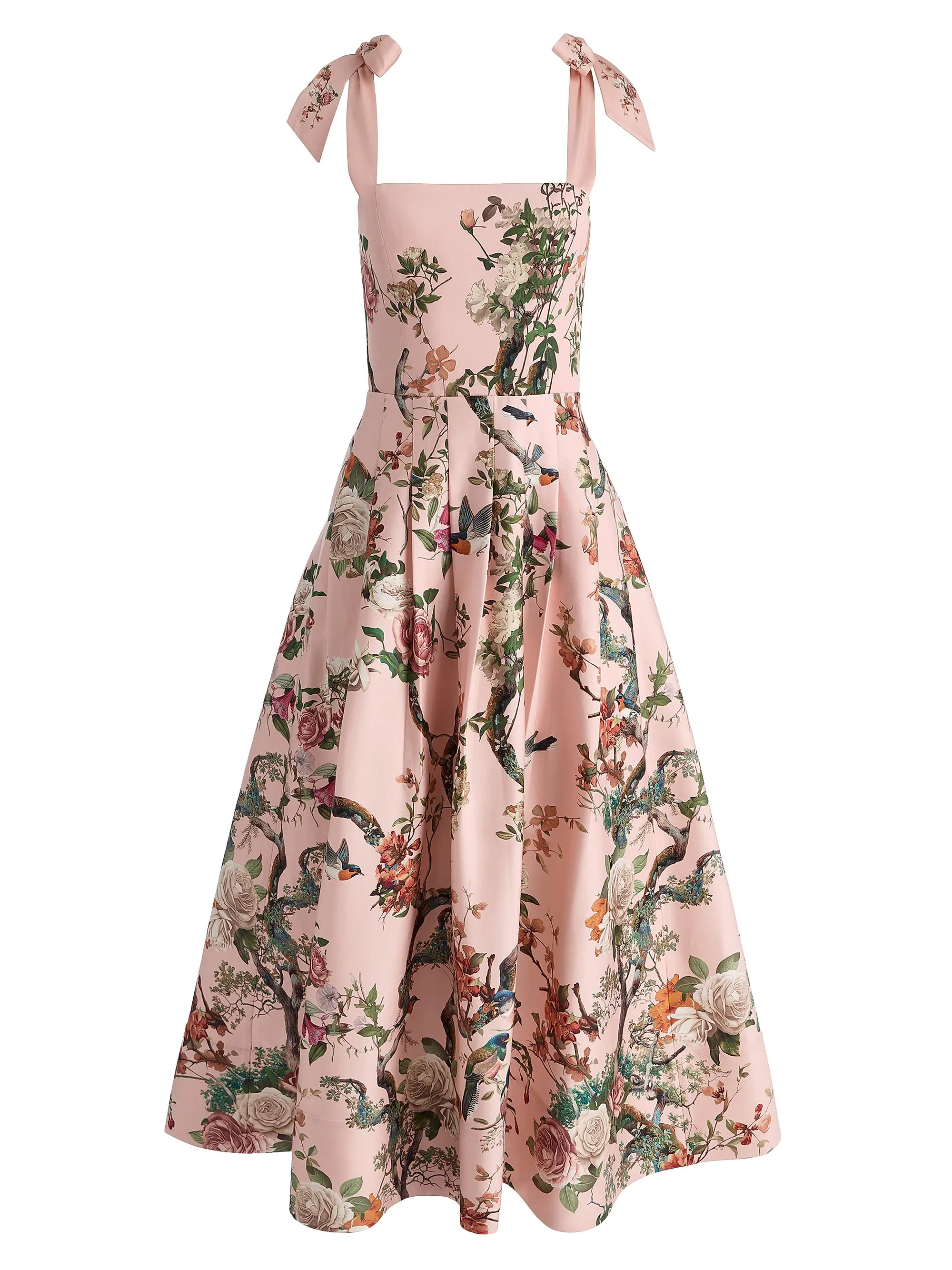 ALICE + OLIVIA Hana Floral Stretch-Cotton Midi-Dress | Saks Fifth Avenue | Saks Fifth Avenue