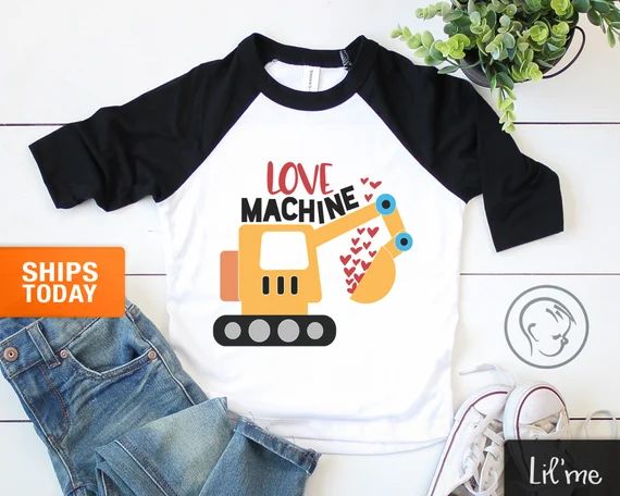 Love Machine Baseball Tee  Cute Valentines Day Toddler Shirt | Etsy | Etsy (US)