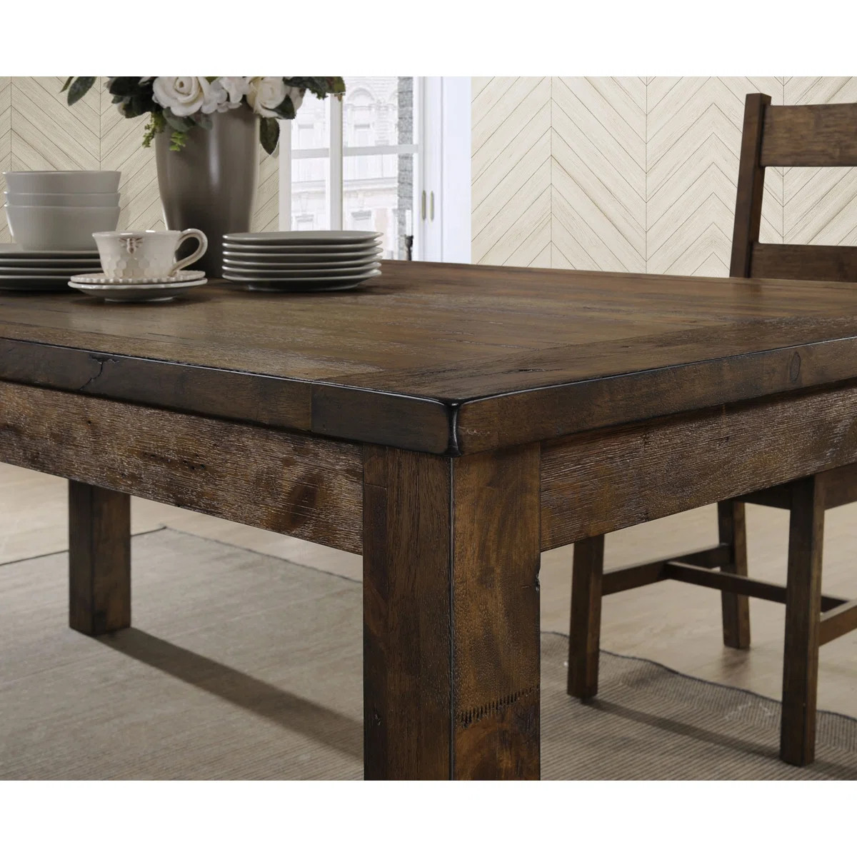 Tiernagh Rectangular 79-inch Dining Table Rustic Golden Brown | Wayfair North America