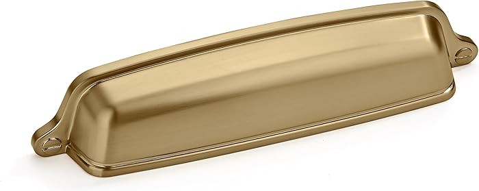 Khtume 6 Pack Brushed Brass Cabinet Hardware Drawer Pulls - GoldBrass 5 inch (128mm) Bin Cup Pull... | Amazon (US)