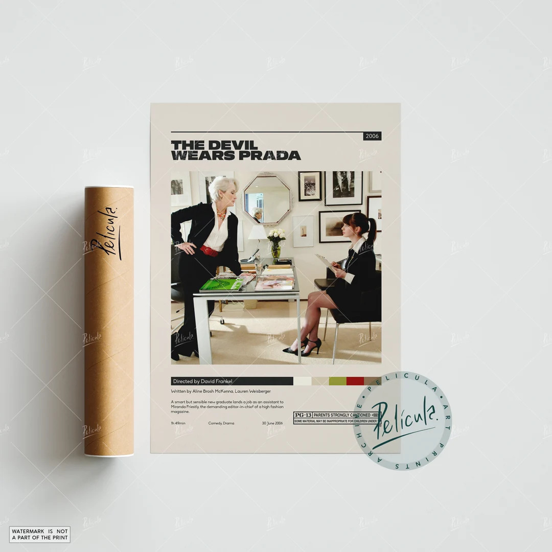 The Devil Wears Prada | David Frankel | Minimalist Movie Poster | Vintage Retro Art Print | Custo... | Etsy (US)