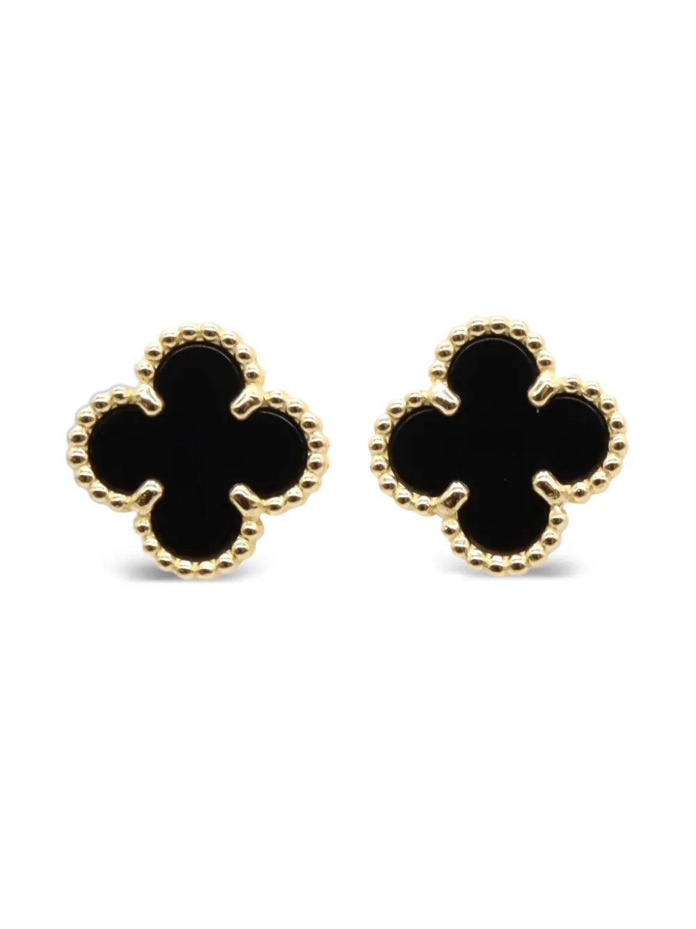 Van Cleef & Arpels Pre-Owned 2010s 18K yellow gold Sweet Alhambra onyx earrings - Black | Farfetch Global
