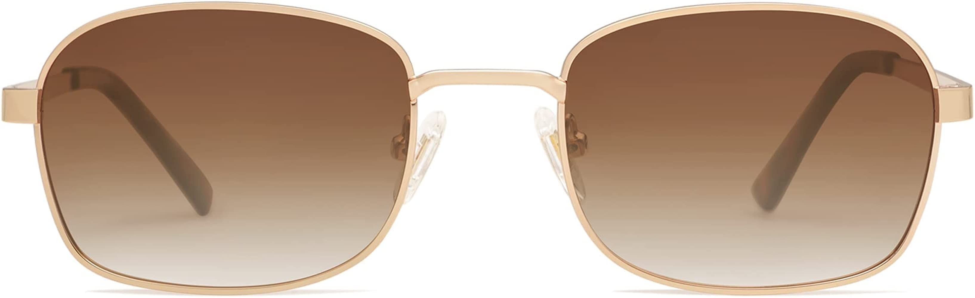 SOJOS Rectangle Polarized Womens Sunglasses Retro Vintage Narrow Square Shades For Women and Men ... | Amazon (US)
