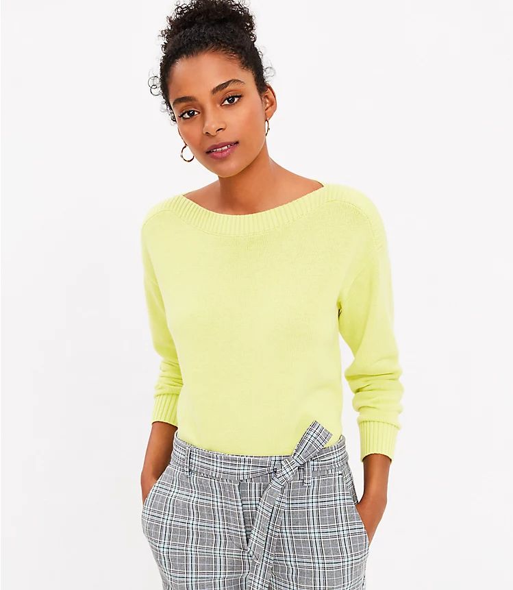 Drop Shoulder Boatneck Sweater | LOFT