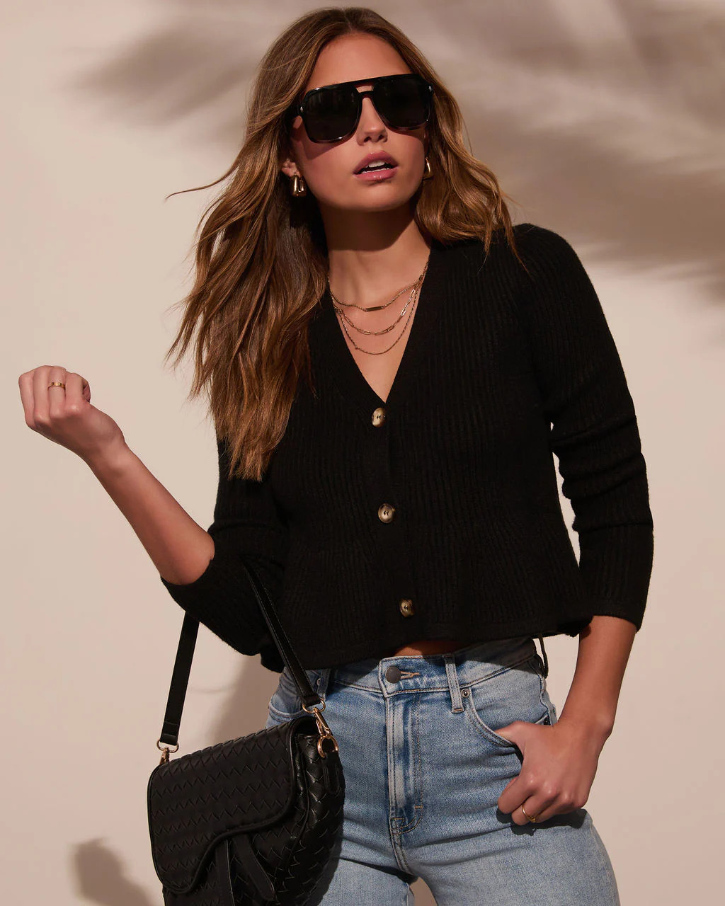 Stewart Peplum Button Front Sweater | VICI