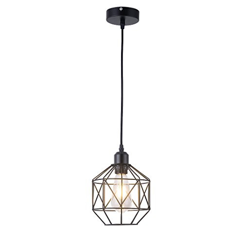 Pendant Light,Retro Style,Vintage Loft Design,Black Basket Cage Hanging Ceiling Lamp,Industrial Ligh | Amazon (US)
