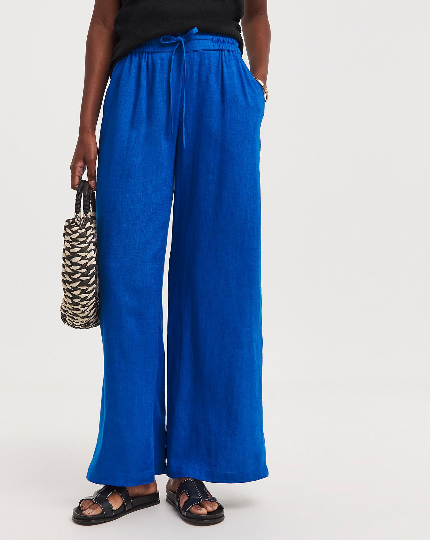 Cobalt Linen Mix Wide Leg Trousers | JD Williams (UK)