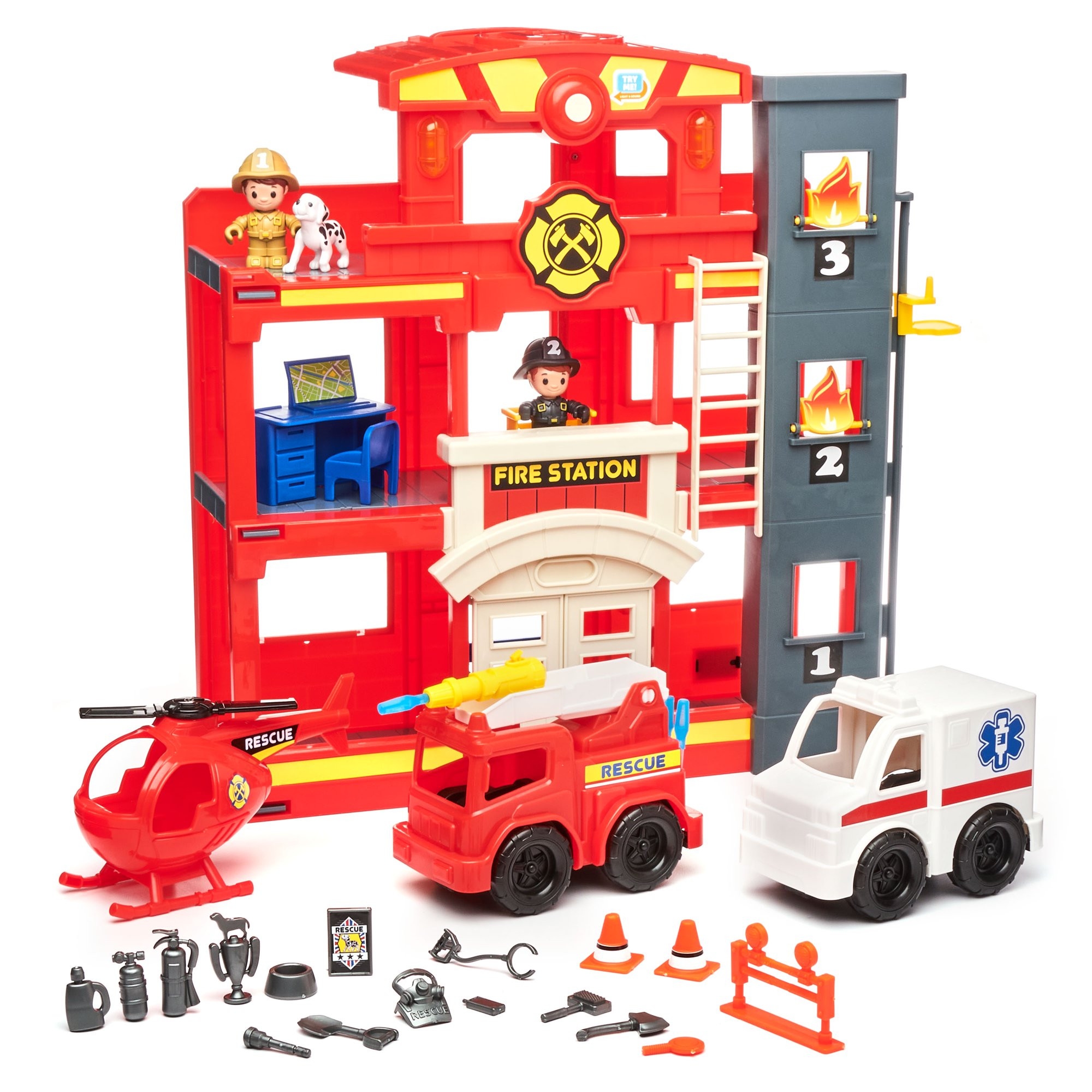 Kid Connection Fire Station Play Set, 31 Pieces | Walmart (US)