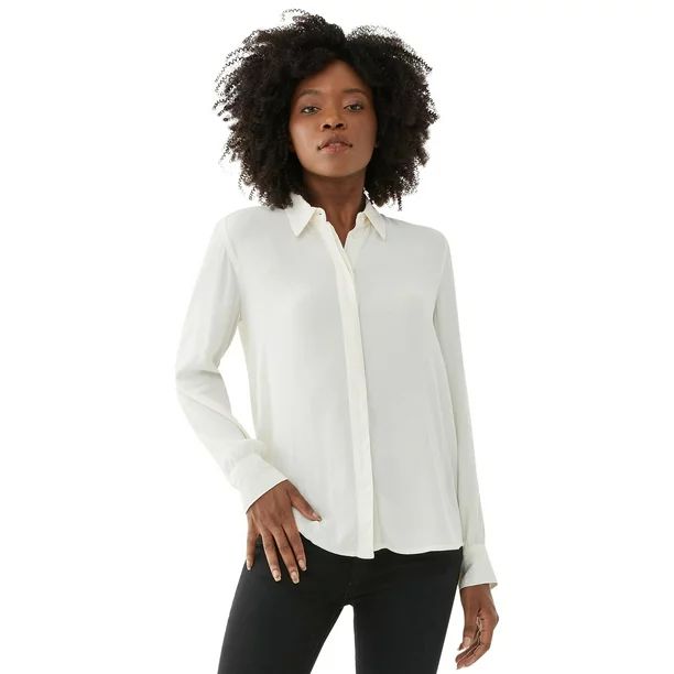 Free Assembly Women's Viscose Put Together Shirt - Walmart.com | Walmart (US)