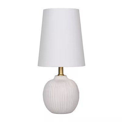 allen + roth 13-in Matte White Table Lamp with Fabric Shade | Lowe's