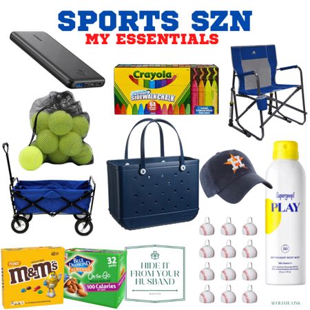 My sports season essentials are items I ALWAYS have with me at the fields. The wagon is great if you are hauling a lot from your car to the stands. That chair rocks (literally) and is way comfier than metal bleachers. Sidewalk chalk for siblings and tennis balls for wall ball. Spray sunscreen bc it’s faster than cream. Snacks to keep you full and what I stress eat when the game is close 😉

#LTKFind #LTKkids