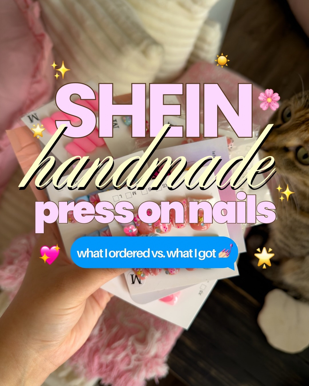 What I ordered vs. what I got, SHEIN handmade press on nail edition 💅🏻 Type the item code into the search bar on SHEIN to find the exact press on nail set I have ✨🌸🩷 #sheinhaul #handmadepressonnails #sheinnails #acrylicnails #sheinfinds

#LTKselfcare #LTKBeauty #LTKgrwm