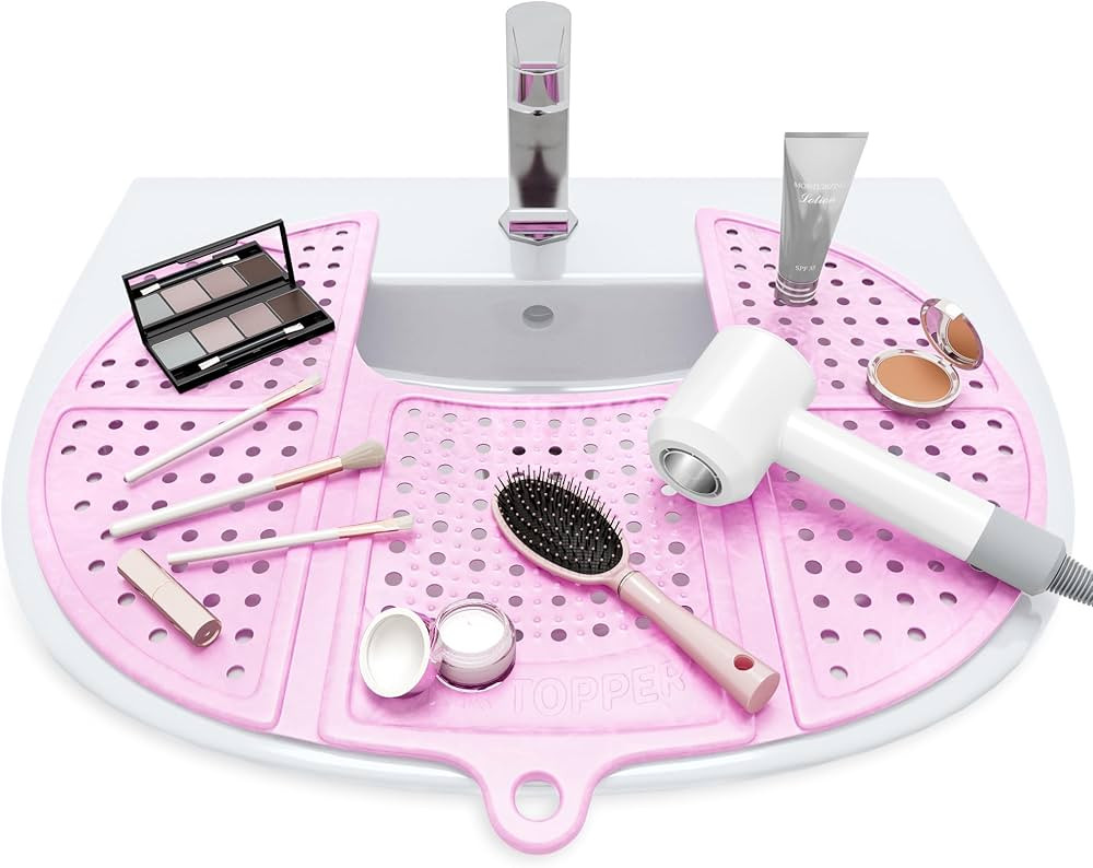 Sink Topper Foldable Sink Cover - Silicone Beauty Makeup Brush Cleaning Mat - Hot Tools Organizer... | Amazon (US)