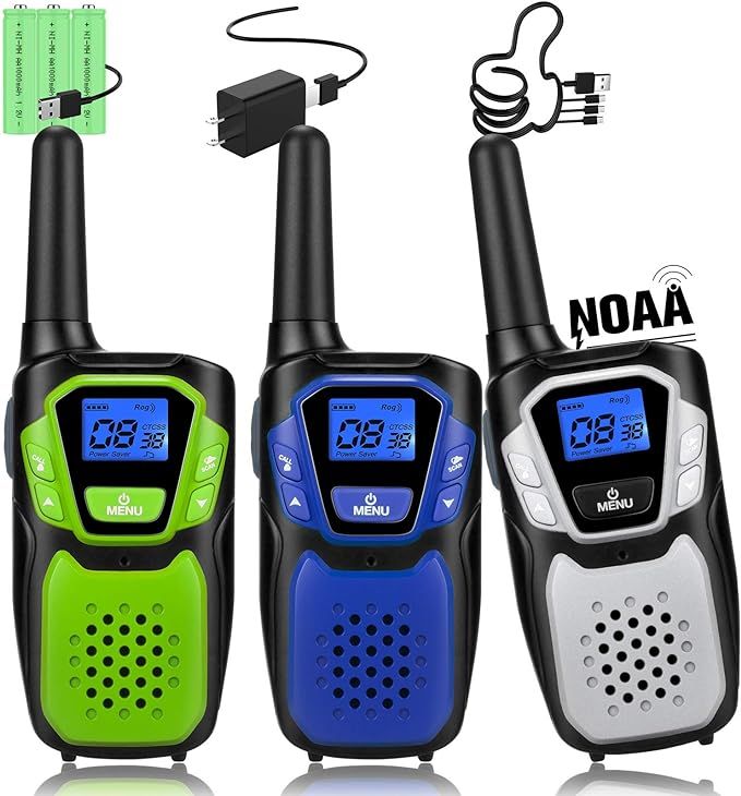 Walkie Talkies 3 Pack Rechargeable, Easy to Use Long Range Walky Talky Handheld Two Way Radio wit... | Amazon (US)