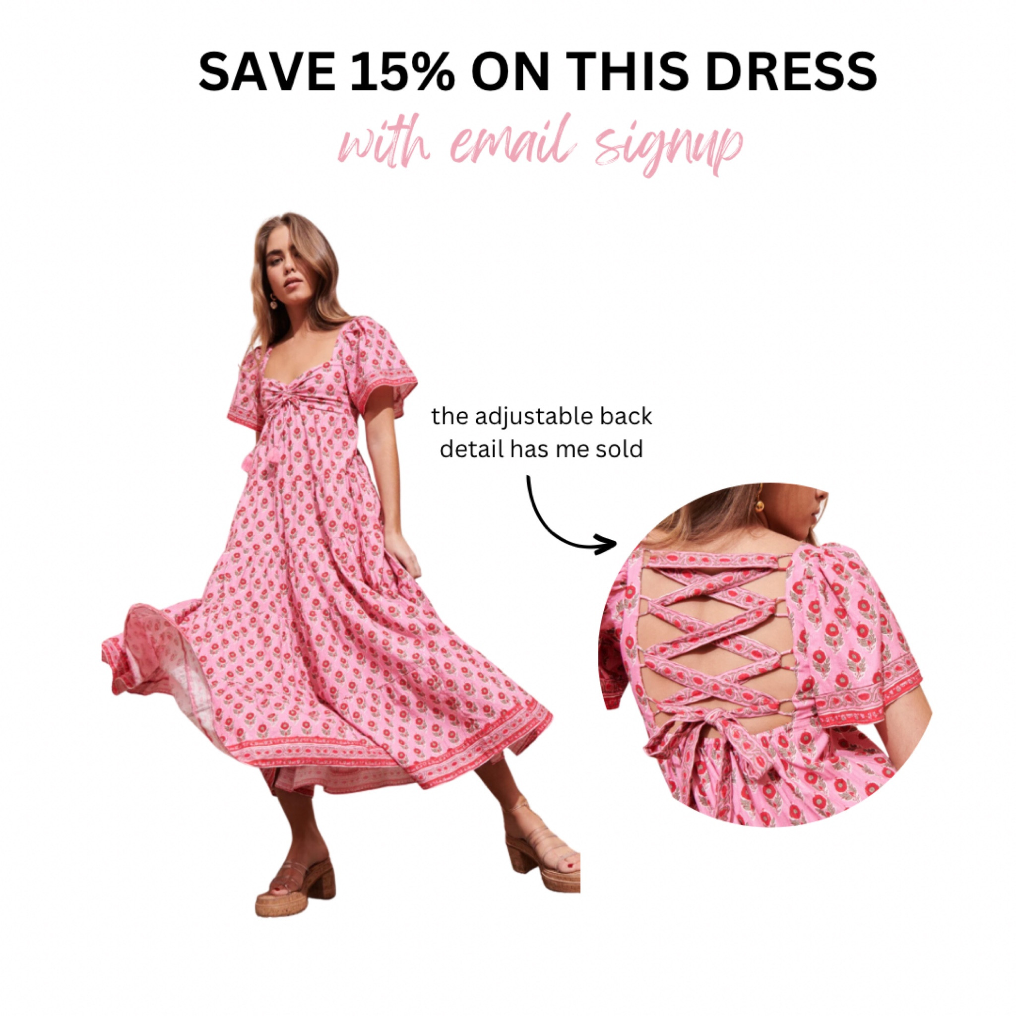 Fun fact: you can save 15% off this Saylor dress with an email or text signup. How stunning is the adjustable back detail?!? 

#LTKtravel #LTKstyletip #LTKSeasonal