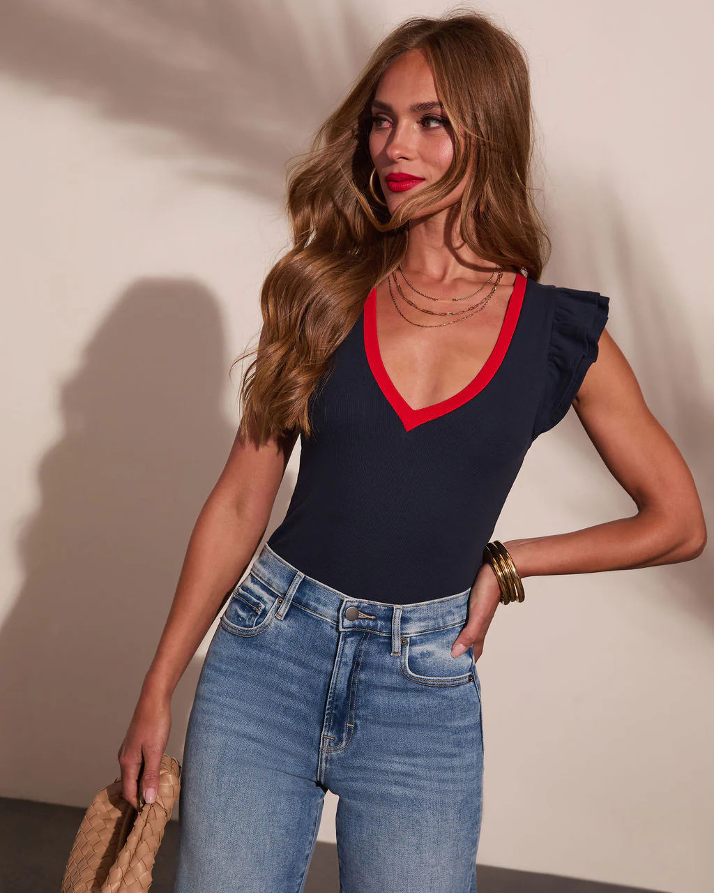 Wilma Ribbed Short Sleeve Top | VICI