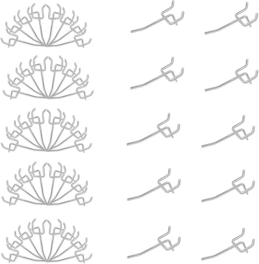 50 Pack 2 Inch Pegboard Hooks, L Shape Metal Hooks Kit for 1/4" and 1/8" Pegboard, Utility Hooks ... | Amazon (US)