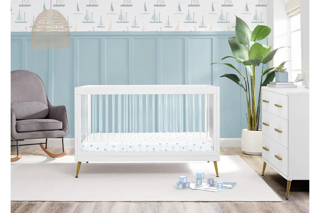 Delta Children Sloane 4-in-1 Acrylic Convertible Crib - Includes Conversion Rails | Ashley Homestore
