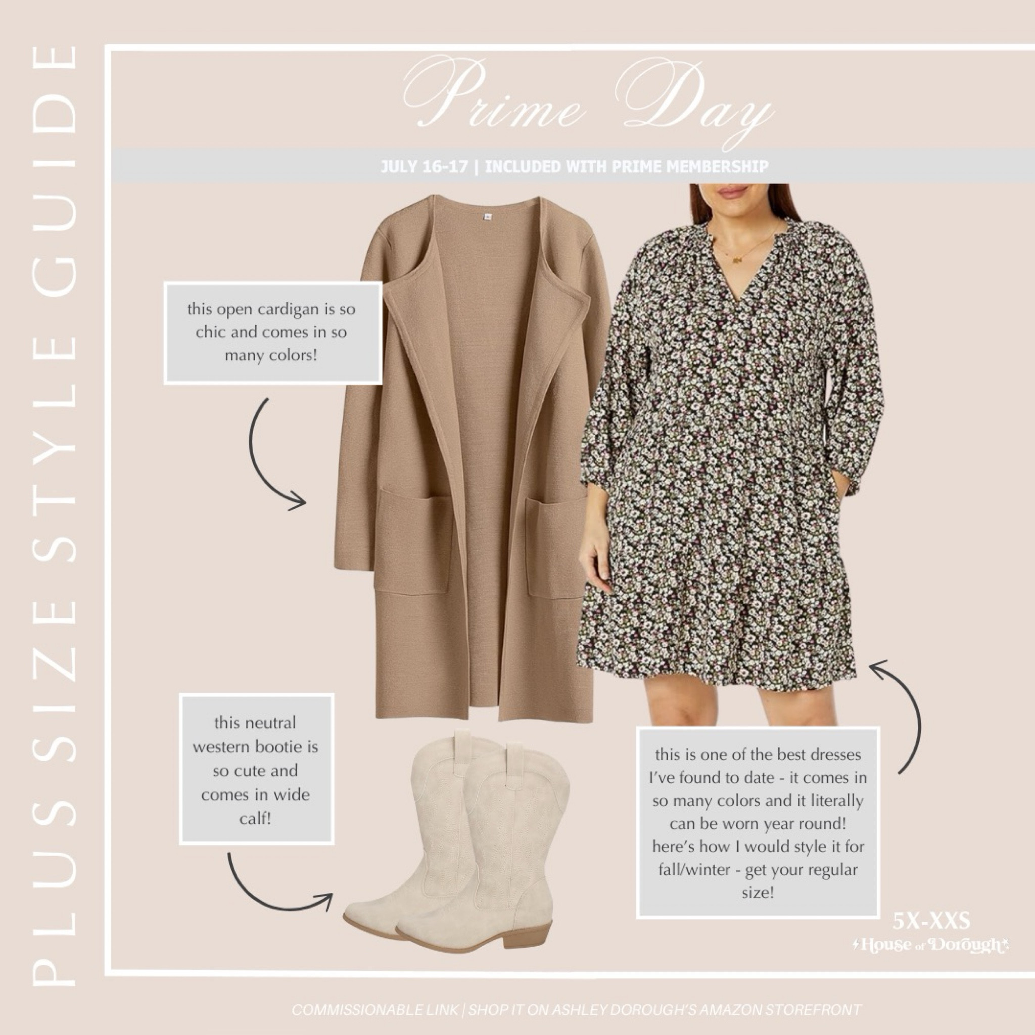 Plus Size Style Guide: Amazon Prime Day  ⭐️⭐️⭐️ get your regular size! Xxl in cardigan 2x in dress 

Amazon prime day / Amazon sale / Amazon fashion / Amazon plus size fashion / plus size outfit / plus size fashion 

#LTKSaleAlert #LTKPlusSize #LTKStyleTip