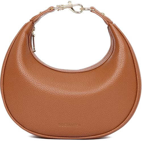 BOSTANTEN Crossbody Purse Small Crescent Shoulder Bags for Women Vegan Leather Clutch Handbag Removable Strap Brown | Amazon (US)