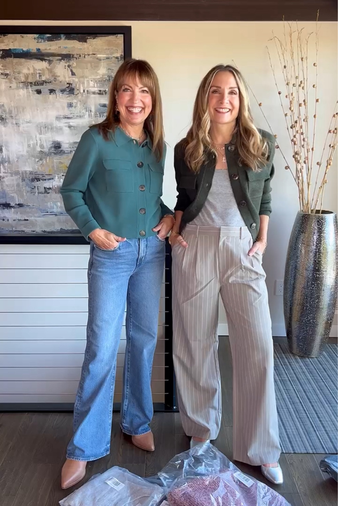 Loft new fall arrivals! The best wide leg jeans, size 25. Cool striped trousers, size 2. Sezane Betty cardigan and Loft sweater jacket  

#LTKSaleAlert #LTKWorkwear #LTKFindsUnder50
