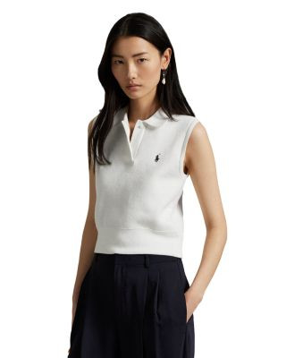 Cotton Cropped Sleeveless Polo Sweater | Bloomingdale's (US)