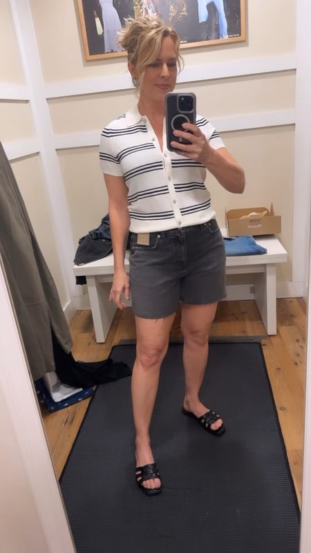 Madewell Try-on! Went up to a 28 in these relaxed medium length cut-offs for an even MORE relaxed fit. I now own these shorts. Polo is TTS! 20% off exclusively in the LTK app! 

#LTKSaleAlert #LTKVideo #LTKxMadewell