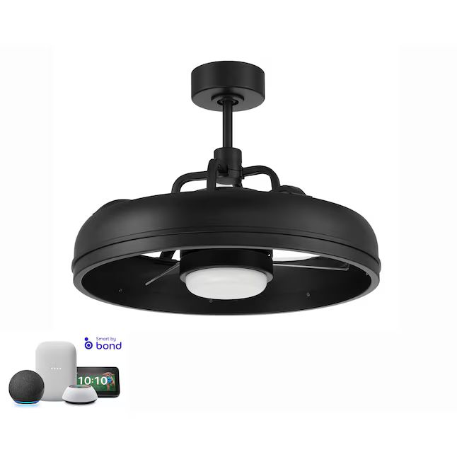 Craftmade Taylor 24-in Flat Black Integrated LED Indoor/Outdoor Smart Fandelier Ceiling Fan with ... | Lowe's