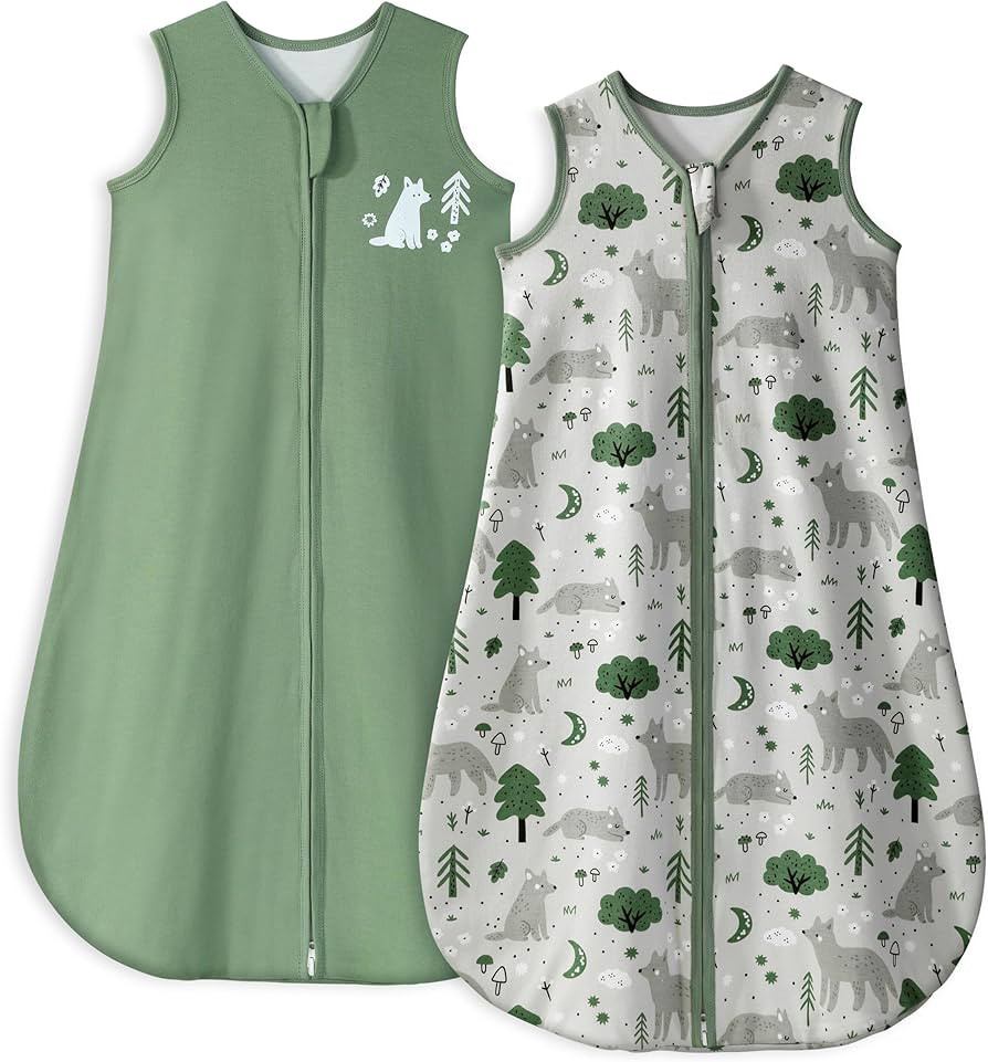 Yoofoss Baby Sleep Sack 6-12 Months TOG 1.0 Baby Wearable Blanket, 2 Pack 100% Cotton Infant Todd... | Amazon (US)