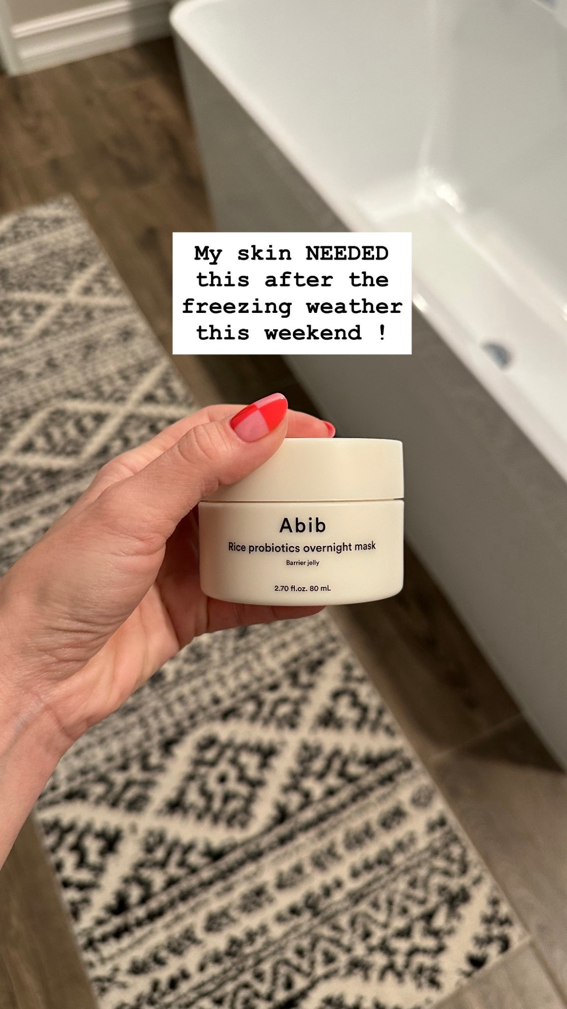 My skin was SCREAMING after this freezing weather 🥶
Slathered on this Abib Rice Probiotics Overnight Mask and woke up sooo soft + hydrated. Dry skin girls… this one’s a hug in a jar 🤍✨
#dryskinsavior #overnightskincare #hydratedglow

@abib skincare from @amazon 

#LTKBeauty #LTKselfcare #LTKmorningroutine