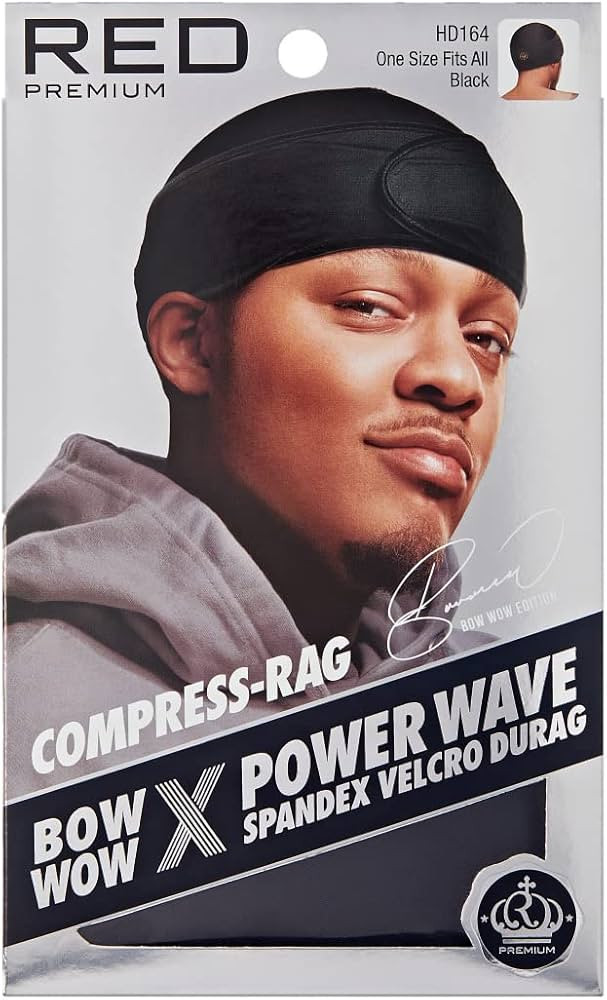 Red by Kiss Bow Wow X Power Wave Durag, Adjustable Compression Cap with Hook-and-Loop Strap, Cape... | Amazon (US)