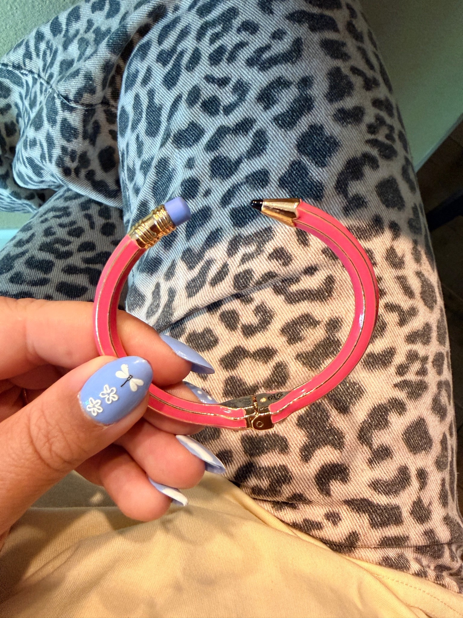 Perfect pencil bracelet for teachers or your favorite writer in your life. 

I got this for my sister who teaches high school English, then ended up getting one for myself. 

The bottom of the bangle is heavier so the pencil and eraser tips always sit upright on your wrist.

#LTKSeasonal #LTKootd
