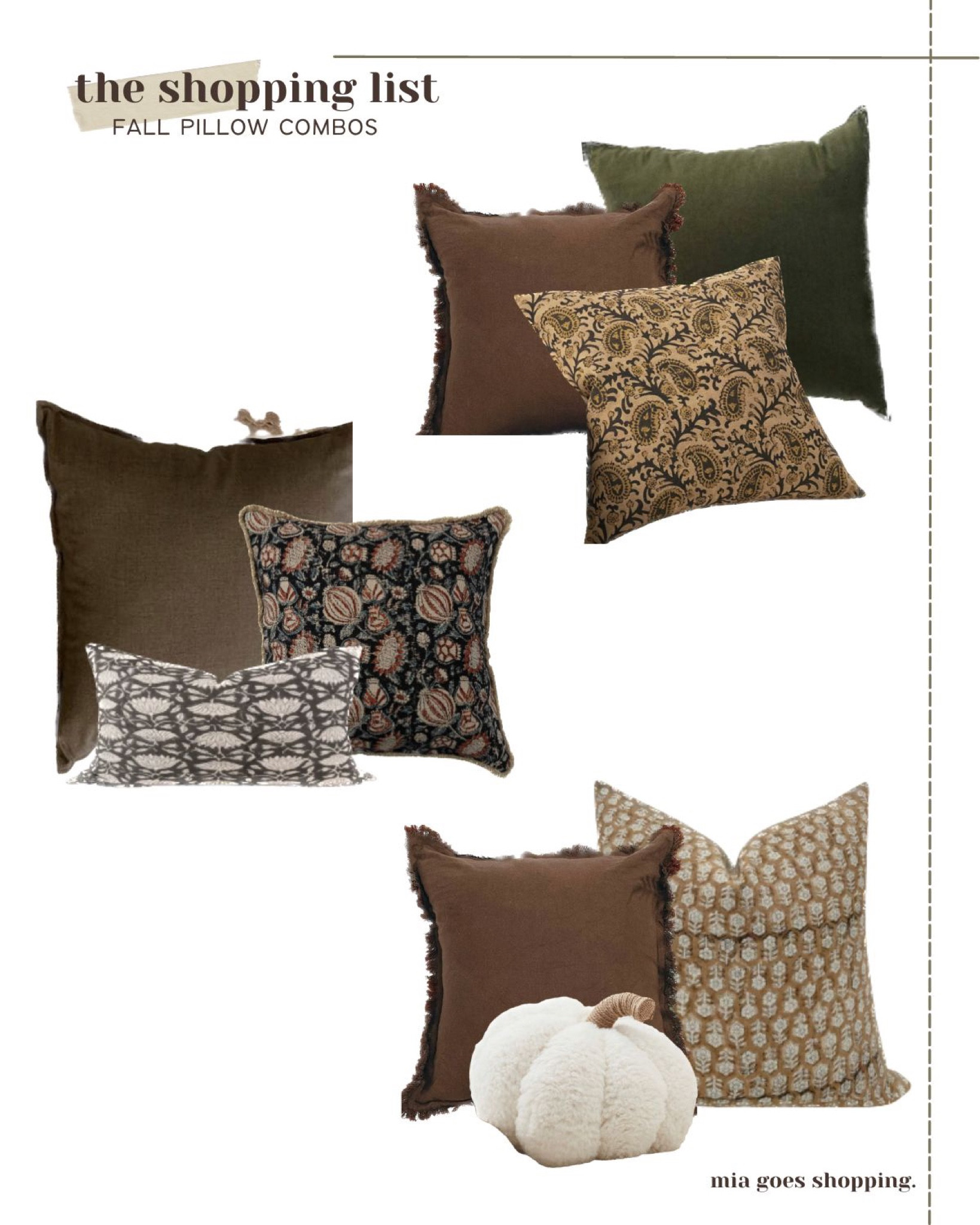 Fall home decor. Fall pillow. Pumpkin pillow. Dark and moody pillow combinations for fall. Block print pillow. Brown pillows 

#LTKstyletip #LTKunder100 #LTKhome