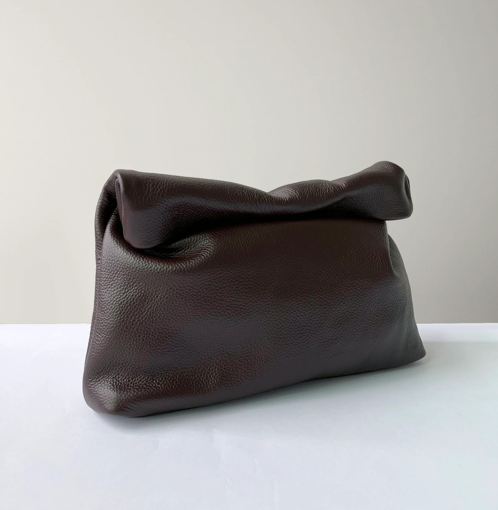 Rolled Top Leather Clutch: Roll Down Clutches Purse Evening Bag Banquet, Lunch Bag - Etsy | Etsy (US)